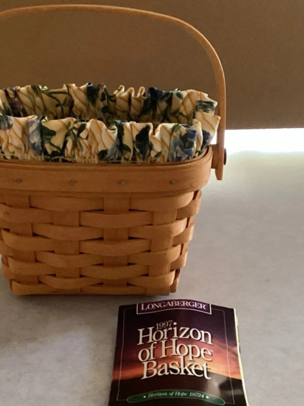 Longaberger Woven 1997 Horizon of Hope Storage Basket Liner Protector
